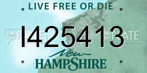 I425413 New Hampshire License Plate