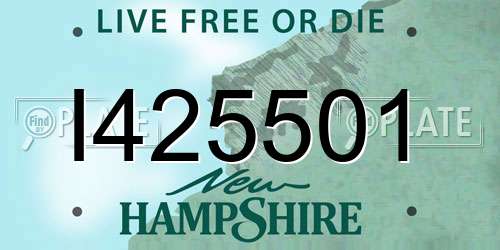 I425501 New Hampshire License Plate