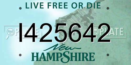 I425642 New Hampshire License Plate
