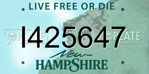 I425647 New Hampshire License Plate