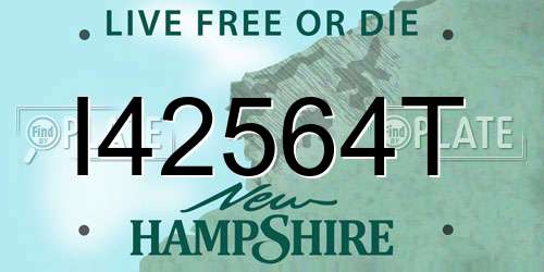 I42564T New Hampshire License Plate