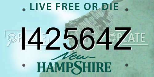 I42564Z New Hampshire License Plate