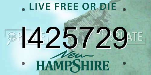 I425729 New Hampshire License Plate