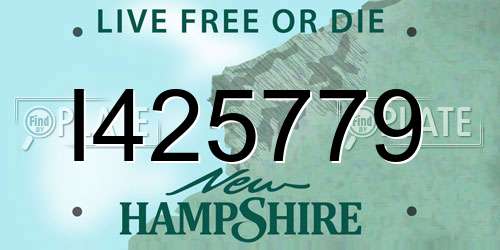 I425779 New Hampshire License Plate