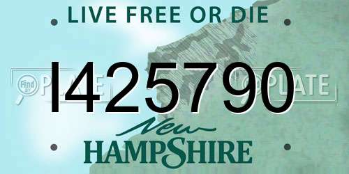 I425790 New Hampshire License Plate