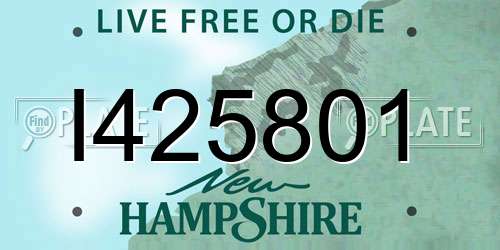I425801 New Hampshire License Plate