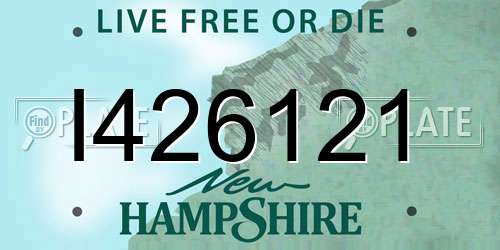 I426121 New Hampshire License Plate