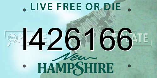 I426166 New Hampshire License Plate