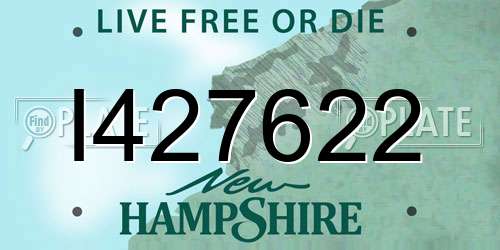 I427622 New Hampshire License Plate