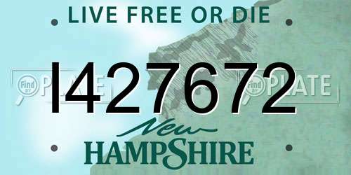 I427672 New Hampshire License Plate