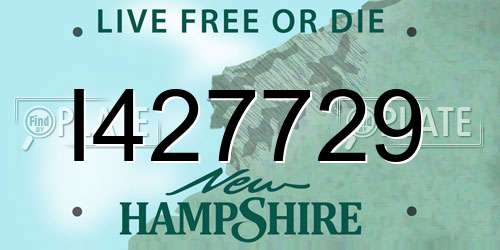 I427729 New Hampshire License Plate