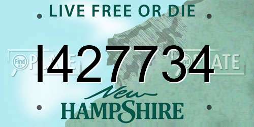 I427734 New Hampshire License Plate