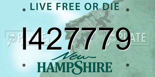 I427779 New Hampshire License Plate