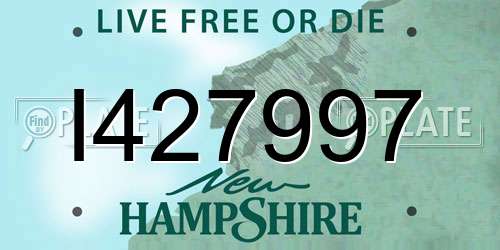 I427997 New Hampshire License Plate