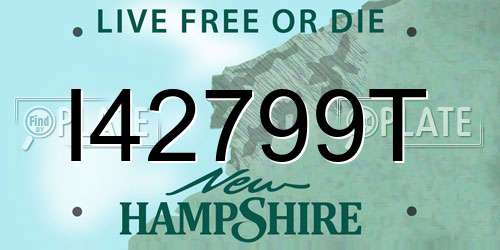 I42799T New Hampshire License Plate