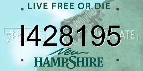 I428195 New Hampshire License Plate