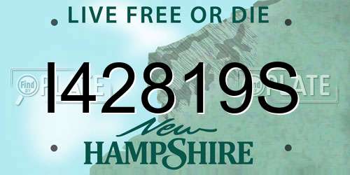 I42819S New Hampshire License Plate