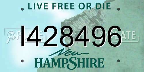 I428496 New Hampshire License Plate