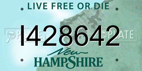 I428642 New Hampshire License Plate