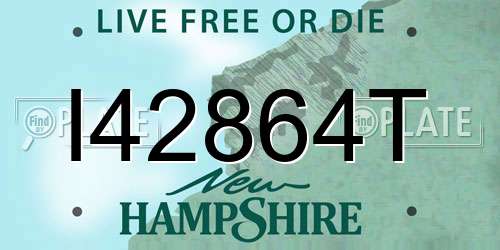 I42864T New Hampshire License Plate