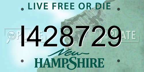 I428729 New Hampshire License Plate