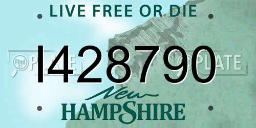 I428790 New Hampshire License Plate