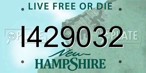 I429032 New Hampshire License Plate