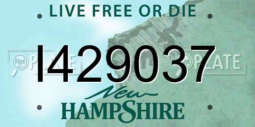 I429037 New Hampshire License Plate