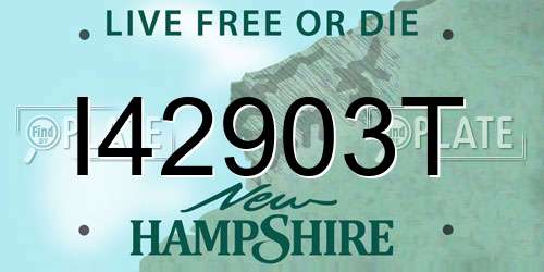 I42903T New Hampshire License Plate
