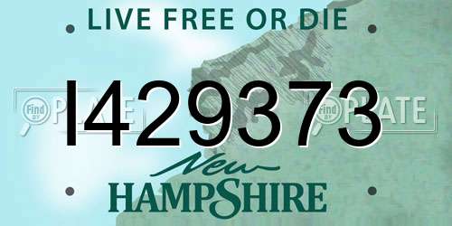I429373 New Hampshire License Plate
