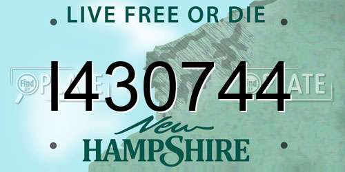 I430744 New Hampshire License Plate