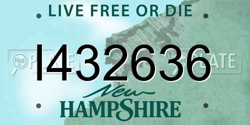 I432636 New Hampshire License Plate