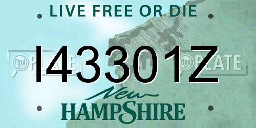 I43301Z New Hampshire License Plate