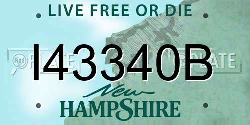 I43340B New Hampshire License Plate
