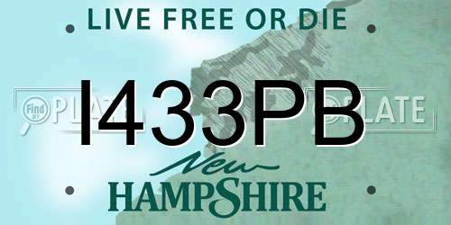 I433PB New Hampshire License Plate