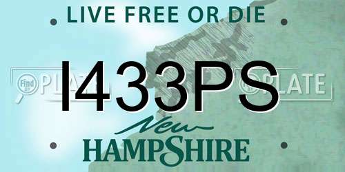 I433PS New Hampshire License Plate