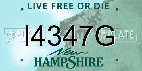 I4347G New Hampshire License Plate