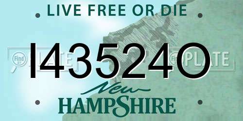 I43524O New Hampshire License Plate
