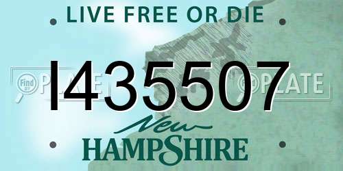 I435507 New Hampshire License Plate