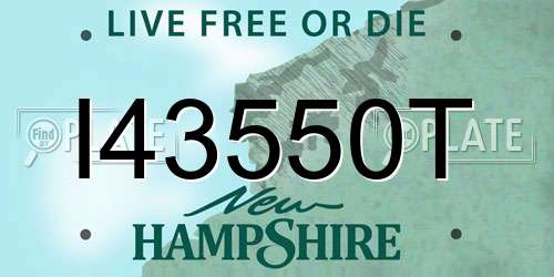 I43550T New Hampshire License Plate