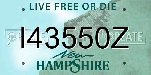 I43550Z New Hampshire License Plate