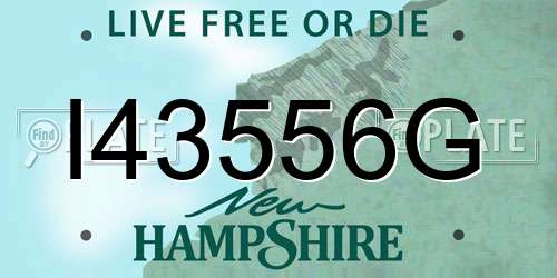 I43556G New Hampshire License Plate