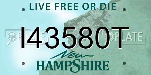 I43580T New Hampshire License Plate
