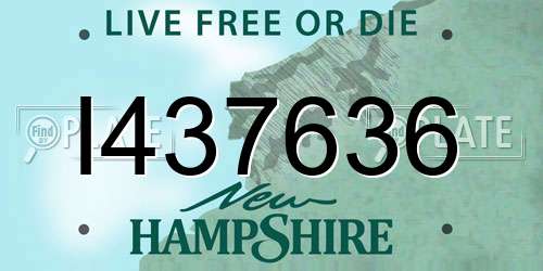 I437636 New Hampshire License Plate