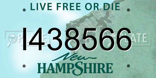 I438566 New Hampshire License Plate