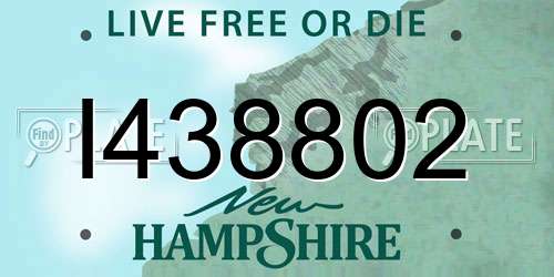 I438802 New Hampshire License Plate