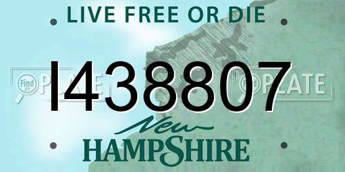 I438807 New Hampshire License Plate