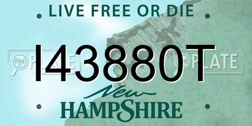I43880T New Hampshire License Plate
