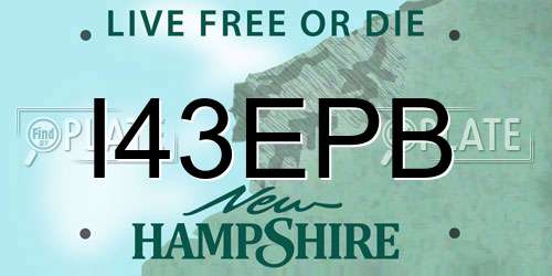 I43EPB New Hampshire License Plate