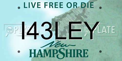 I43LEY New Hampshire License Plate
